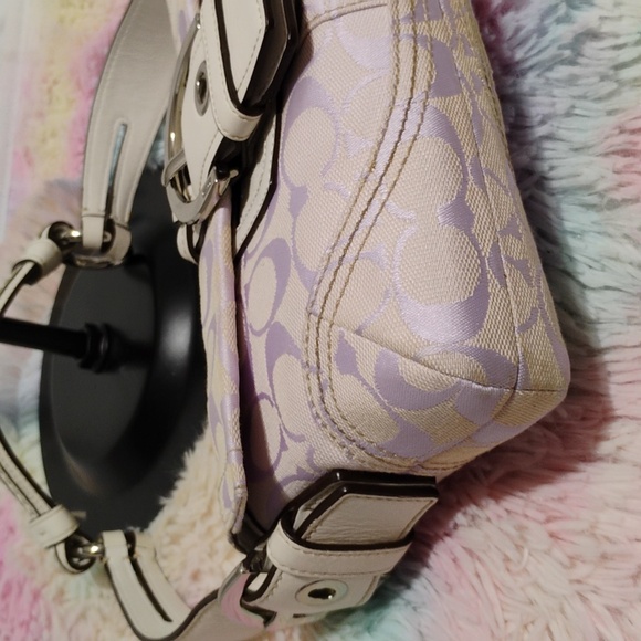 RARE! Auth Coach Lavender Soho Signature Braided Flap Small Bag - Picture 9 of 15